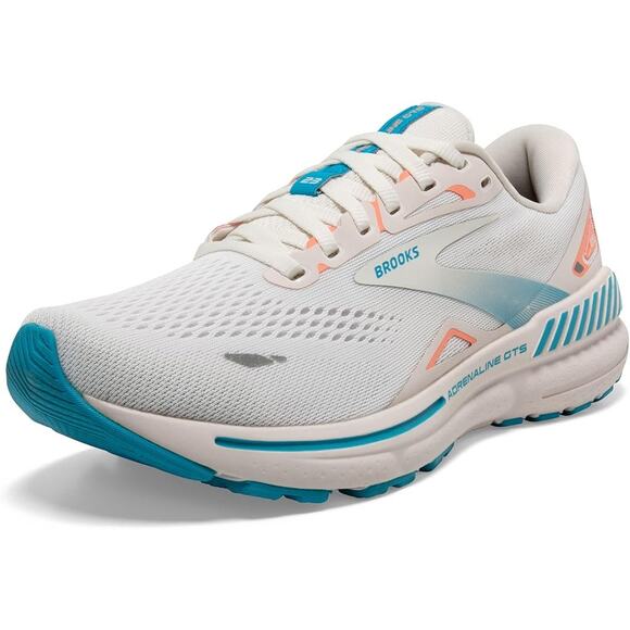 Brooks Womens 11 Coco Papaya Blue Adrenaline GTS 23 Running Shoe Athletic LE3-15 - Picture 1 of 9